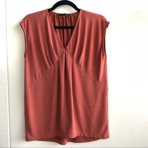 TerraCotta Flowy Cap Sleeve Blouse